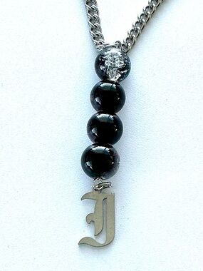 🆕 “I” Old English Letter Pendant Necklace-Stainless Steel